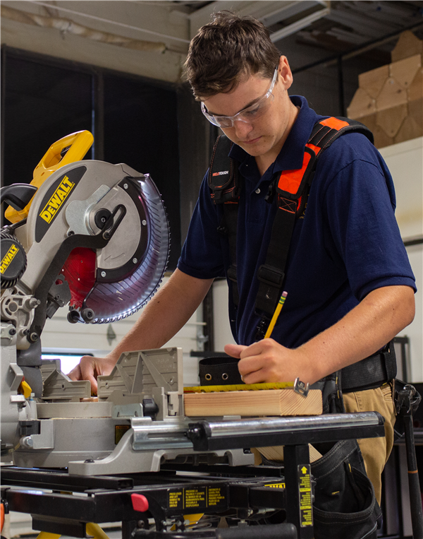 Building Trades Occupations student working