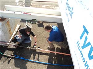 Pressue testing Student Built house 
